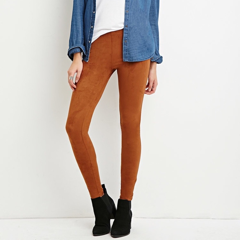 Faux suede leggings